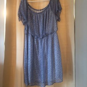 Off Shoulder Silky Blue Dress